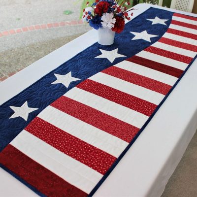 Stars & Stripes Quilted Table Runner