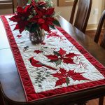 Winged Ruby Quilted Table Runner