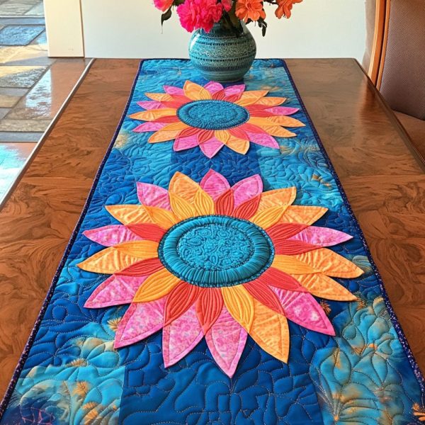Sunflower Quilted Table Runner