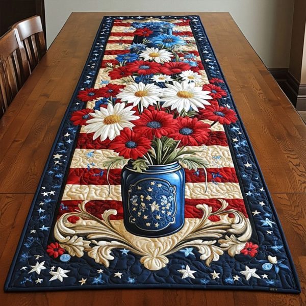 Patriotic Quilted Table Runner