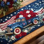 American Bloom Quilted Table Runner