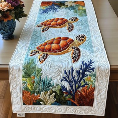 Aqua Nomad Quilted Table Runner