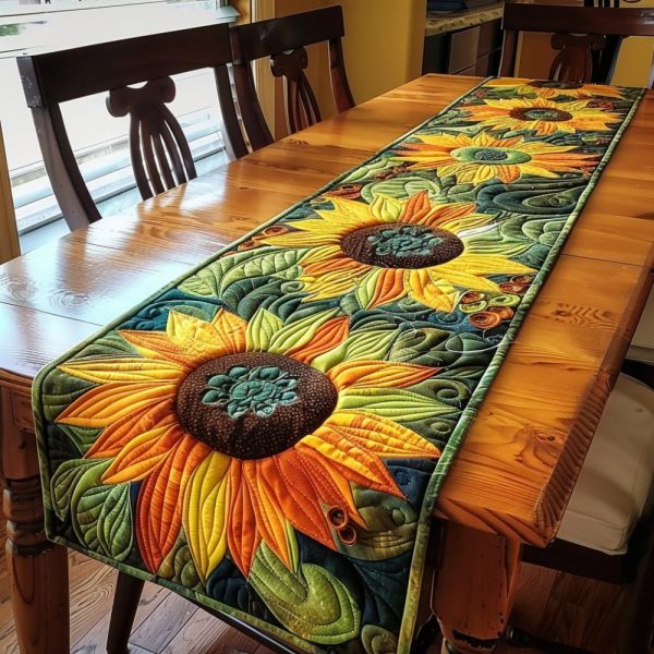 Sunflower Quilted Table Runner