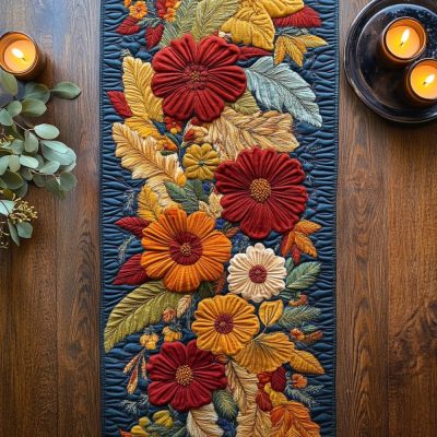 Autumn Bloom Quilted Table Runner