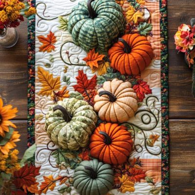 Autumn Cozy Lane Quilted Table Runner