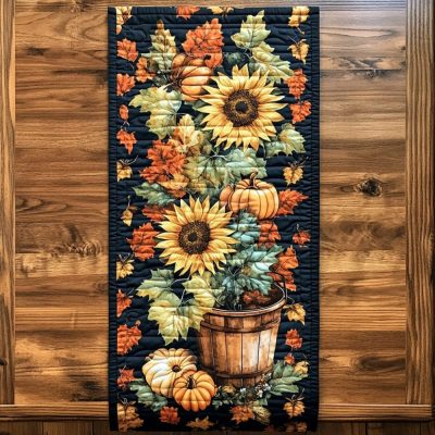 Autumn Delight Blooms Quilted Table Runner