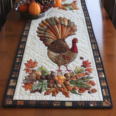 Autumn Gobble Quilted Table Runner
