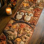 Autumn Owls Quilted Table Runner