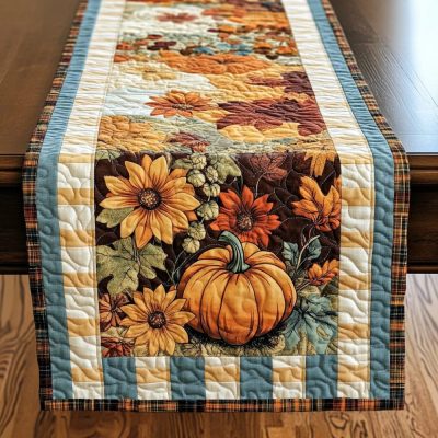Autumn Radiant Tones Quilted Table Runner
