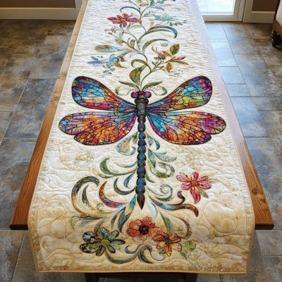 Azure Wings Quilted Table Runner