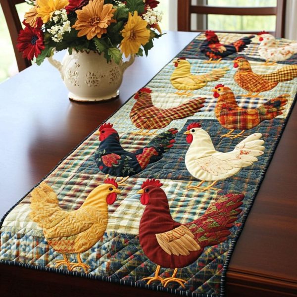 Barnyard Gathering Quilted Table Runner