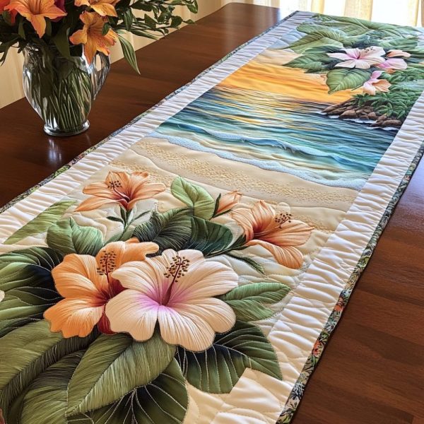 Beach Bloom Quilted Table Runner