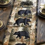 Black Bear Quilted Table Runner
