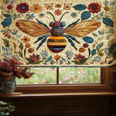 Beehive Bliss Quilted Valance
