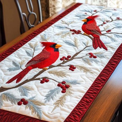 Berry Whisper Quilted Table Runner
