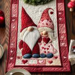 Blissful Gnome Love Quilted Table Runner