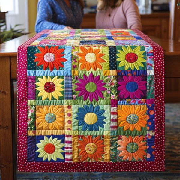 Sunflower Quilted Table Runner