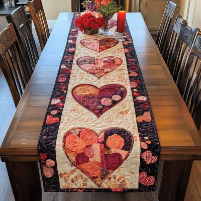 Blissful Valentine Quilted Table Runner