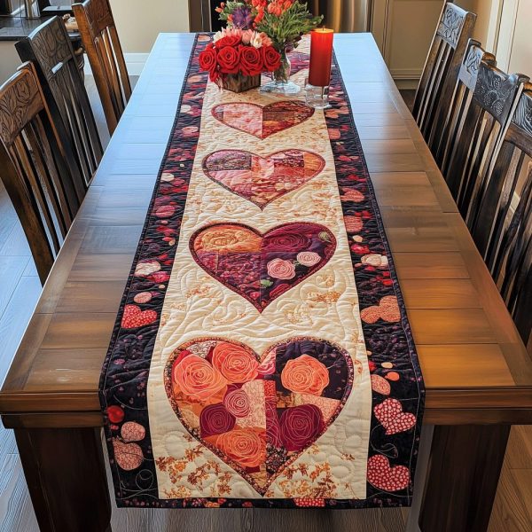Blissful Valentine Quilted Table Runner