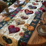 Hearts Quilted Table Runner