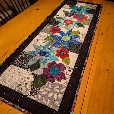 Blooming Spectrum Quilted Table Runner