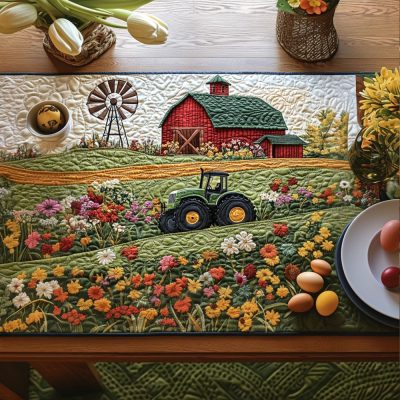 Blooming Barnyard Quilted Table Runner