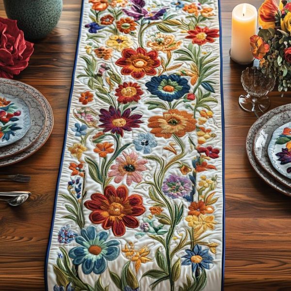Blooming Beauty Quilted Table Runner
