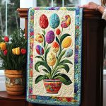 Blooming Eggscape Quilted Table Runner