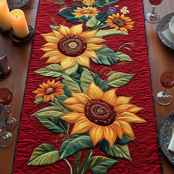 Blooming Sun Quilted Table Runner