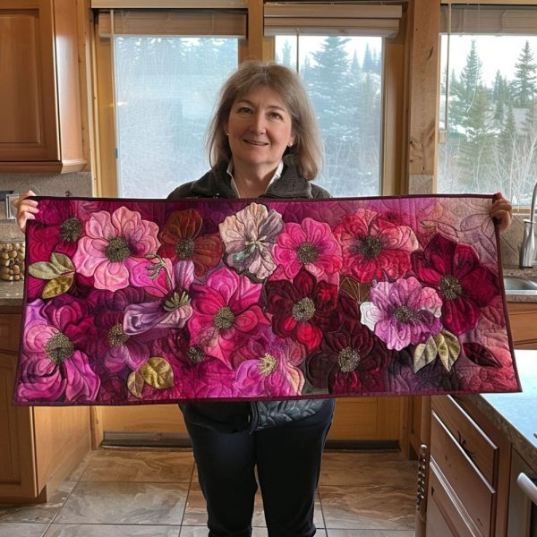 Blossom Burst Quilted Table Runner