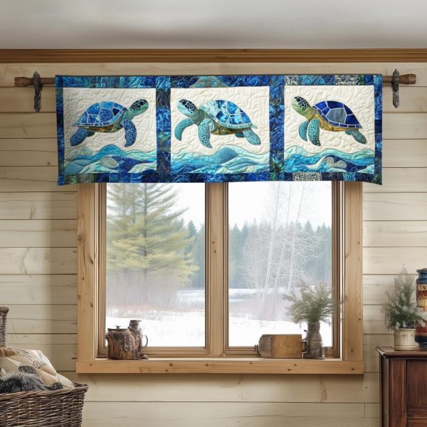 Blue Wave Journey Quilted Valance