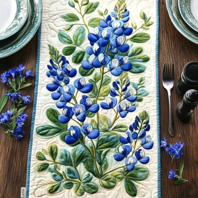 Bluebonnet Serenade Quilted Table Runner