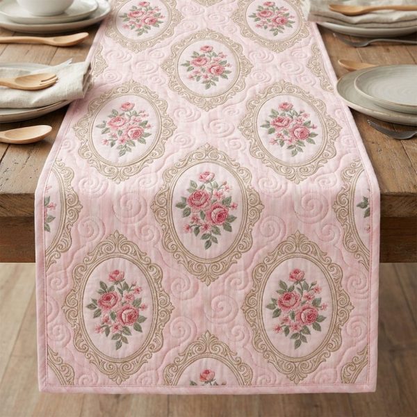 Blush Romance Quilted Table Runner