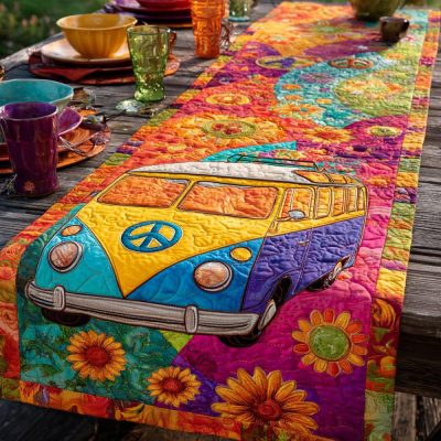 Boho Bloom Quilted Table Runner