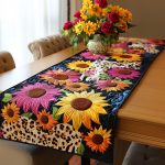 Bold Bloomscape Quilted Table Runner