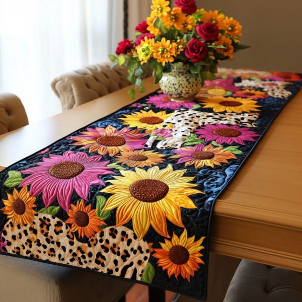 Bold Bloomscape Quilted Table Runner
