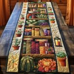 Books And Blooms Quilted Table Runner