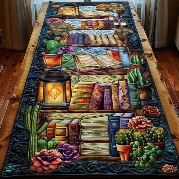 Botanical Bookshelf Quilted Table Runner