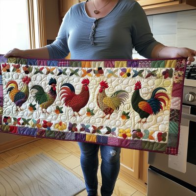 Bright Barnyard Friends Quilted Table Runner