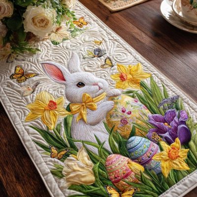 Bunny Blossom Quilted Table Runner