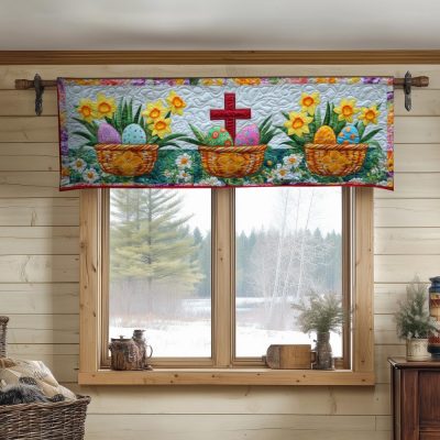 Bunny Easter Blessings Quilted Valance