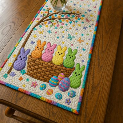 Bunny Parade Quilted Table Runner
