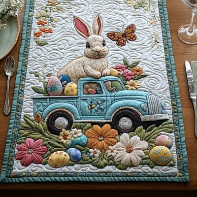 Bunny Trail Quilted Table Runner