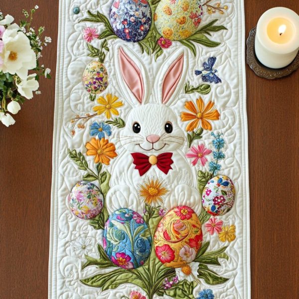 Bunny White Haven Quilted Table Runner