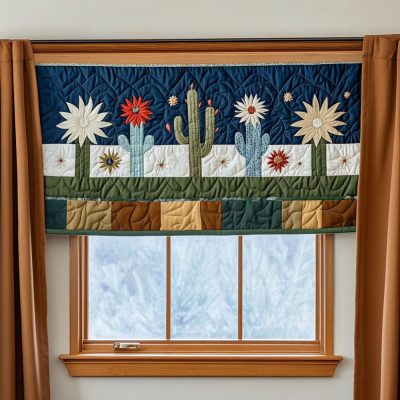 Cactus Star Garden Quilted Valance