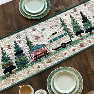 Camping & Trails Quilted Table Runner