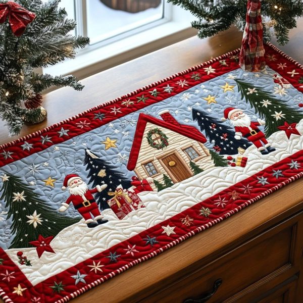 Candy Cane Lane Quilted Table Runner