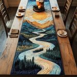 Canyon Stream Quilted Table Runner