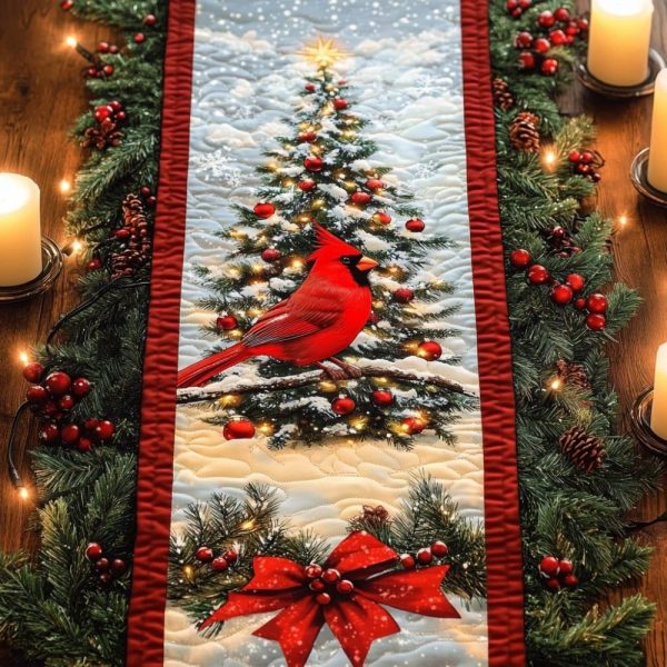 Cardinal Delight Quilted Table Runner