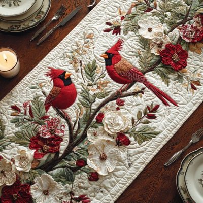 Cardinal Haven Quilted Table Runner